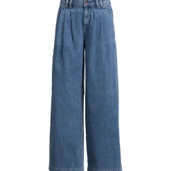 Leichte Bundfalten-Jeans mit weitem Bein für Damen