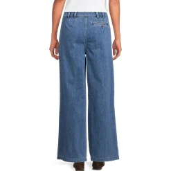Leichte Bundfalten-Jeans mit weitem Bein für Damen