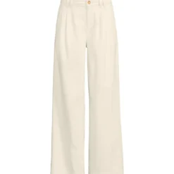 Leichte Bundfalten-Jeans mit weitem Bein für Damen