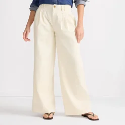 Leichte Bundfalten-Jeans mit weitem Bein für Damen