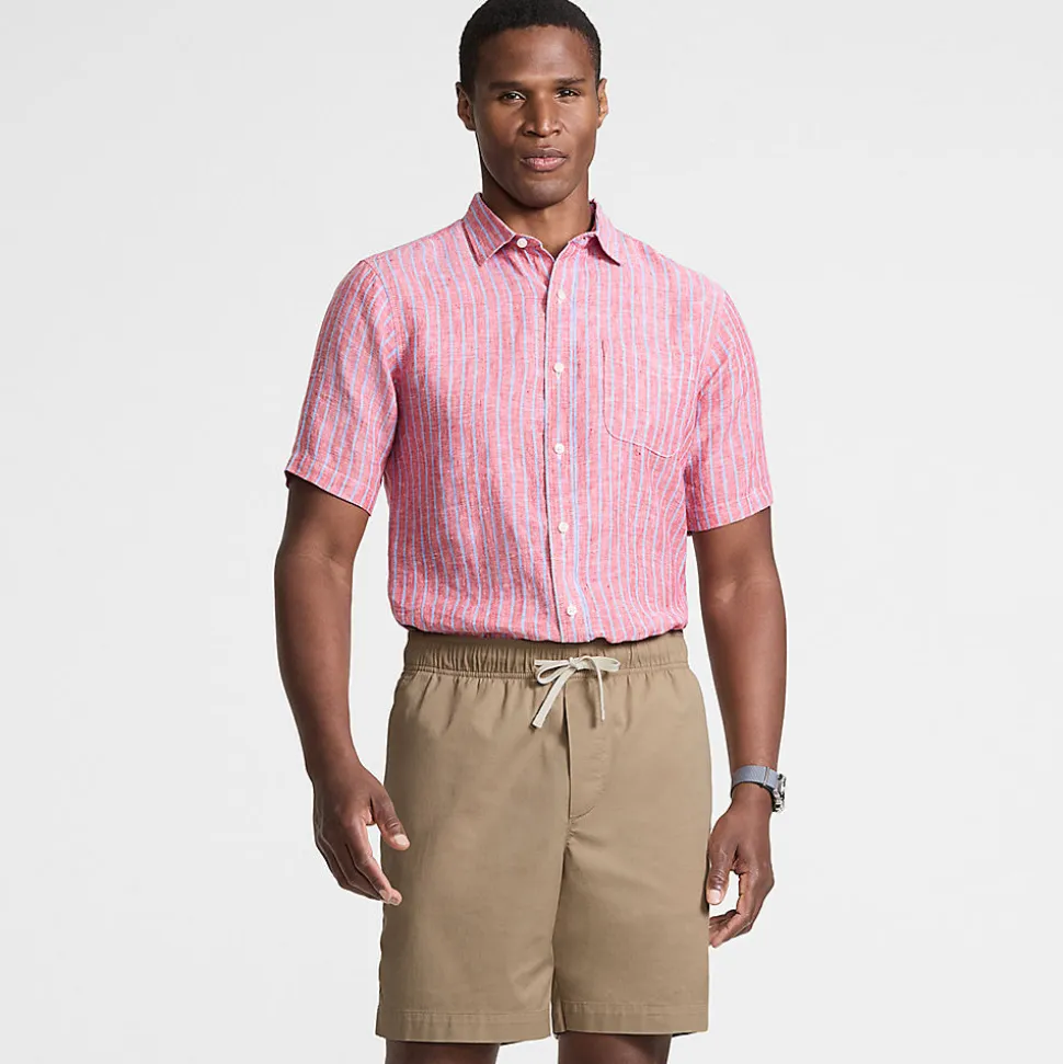 Leichte Chino-Shorts Classic Fit mit Dehnbund für Herren, 18 cm