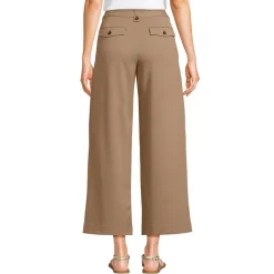 Leichte fließende 7/8-Bundfaltenhose für Damen