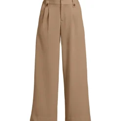 Leichte fließende 7/8-Bundfaltenhose für Damen