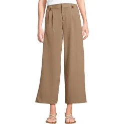Leichte fließende 7/8-Bundfaltenhose für Damen
