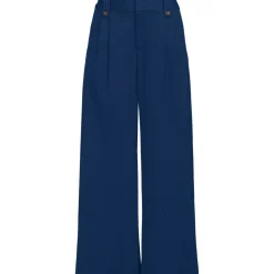 Leichte fließende 7/8-Bundfaltenhose für Damen