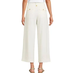 Leichte fließende 7/8-Bundfaltenhose für Damen