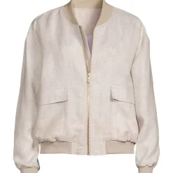 Leinen-Bomberjacke für Damen