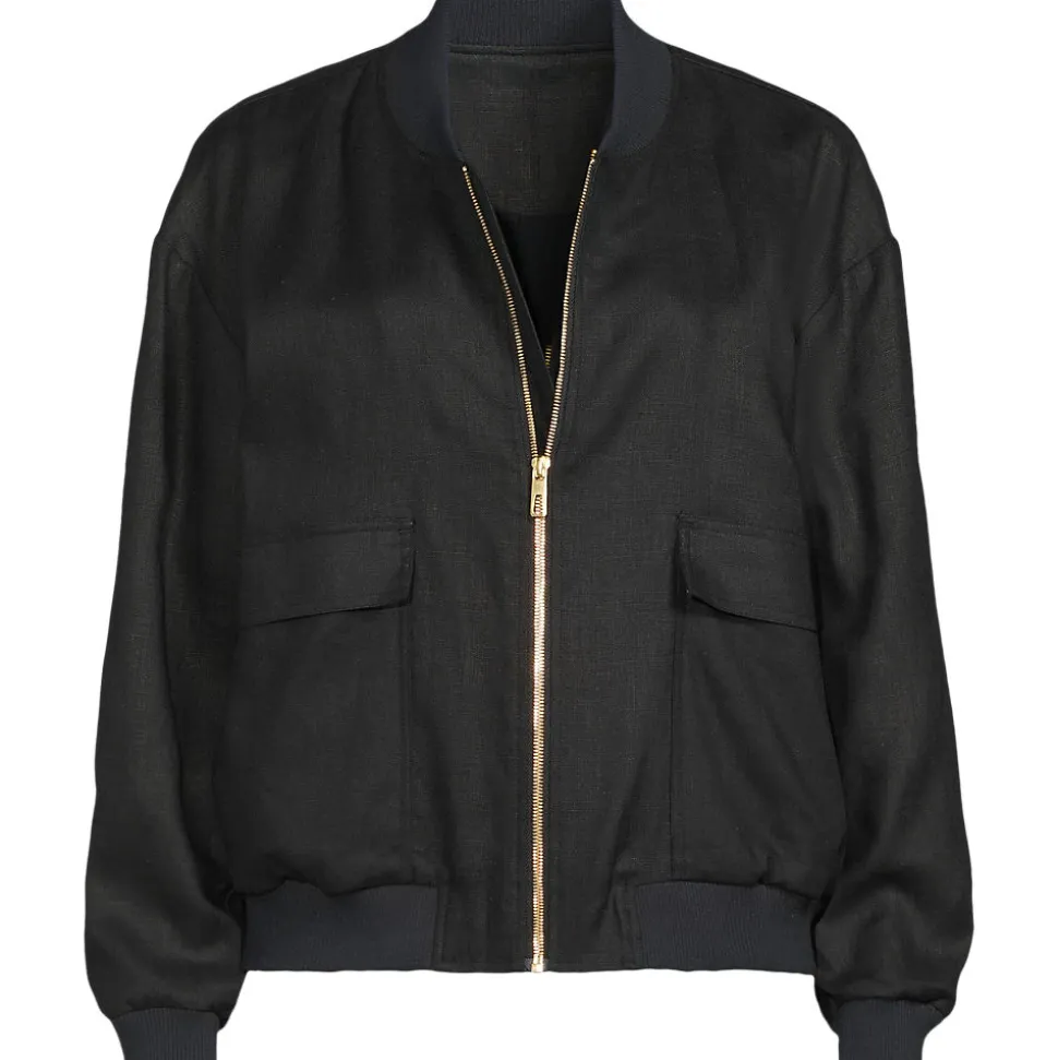 Leinen-Bomberjacke für Damen