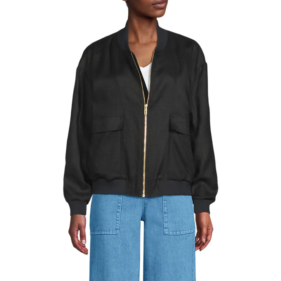 Leinen-Bomberjacke für Damen
