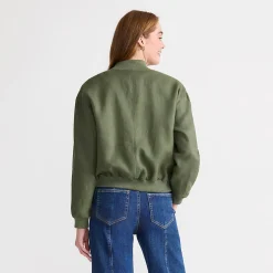 Leinen-Bomberjacke für Damen