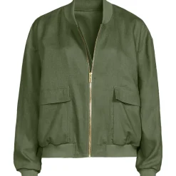 Leinen-Bomberjacke für Damen