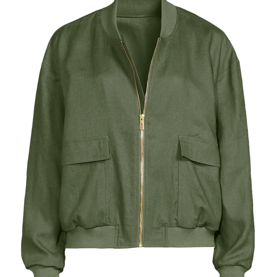 Leinen-Bomberjacke für Damen