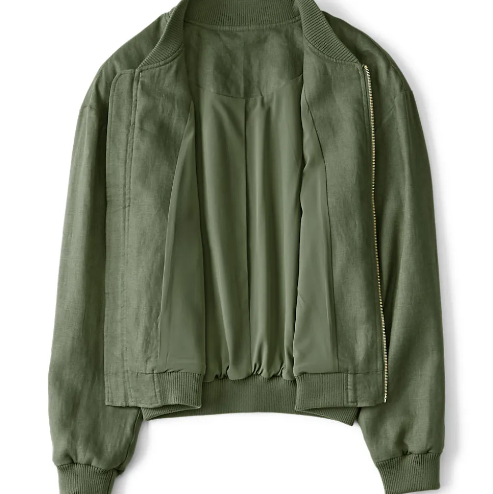 Leinen-Bomberjacke für Damen