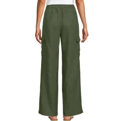 Leinen-Cargohose mit weitem Bein für Damen