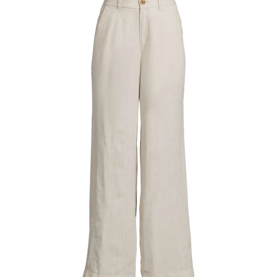Leinenhose High Waist mit weitem Bein für Damen