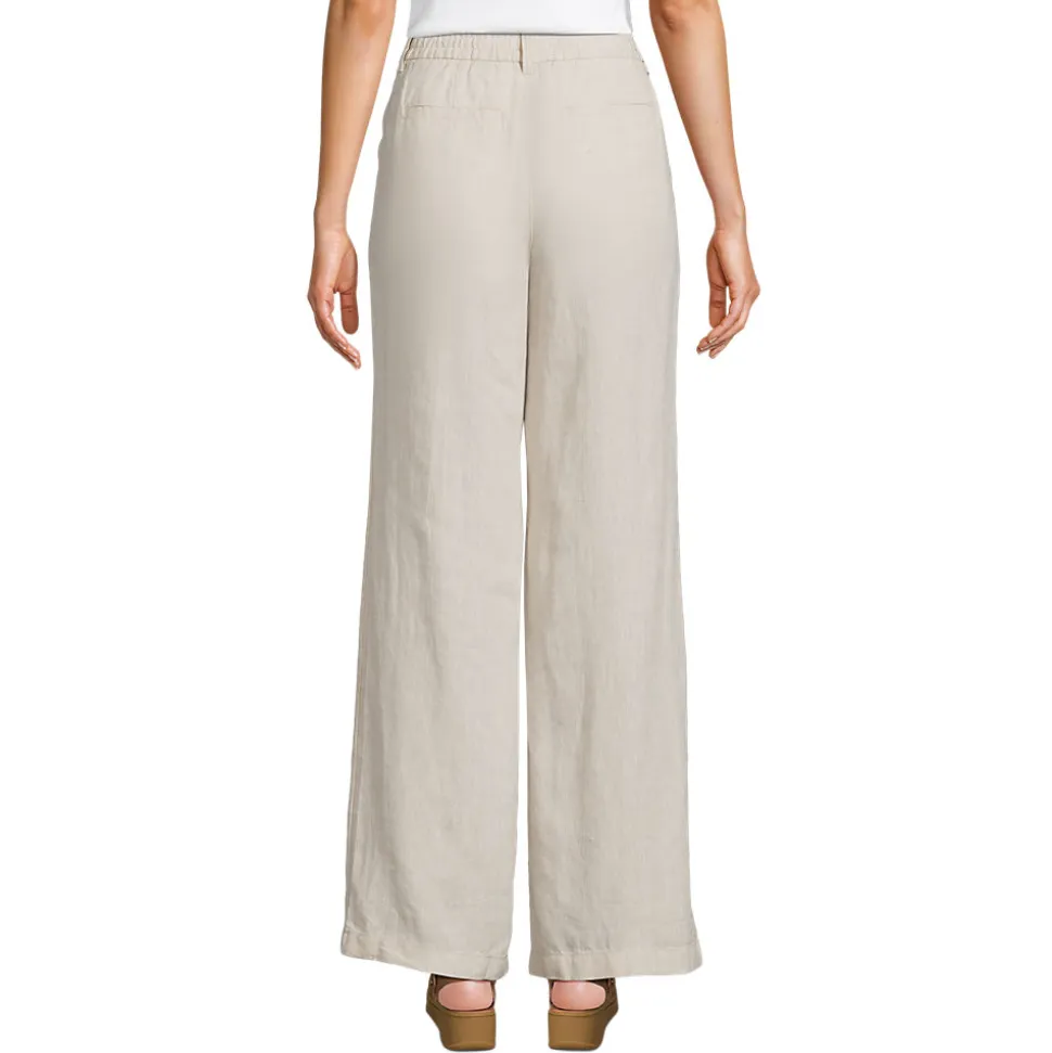 Leinenhose High Waist mit weitem Bein für Damen