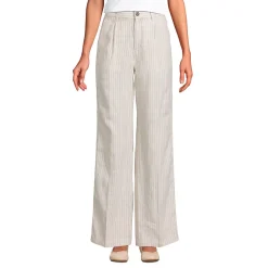 Leinenhose High Waist mit weitem Bein für Damen