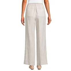 Leinenhose High Waist mit weitem Bein für Damen