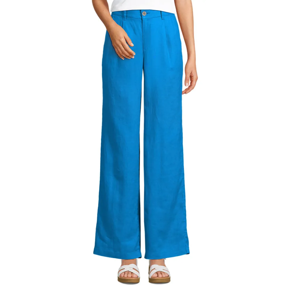 Leinenhose High Waist mit weitem Bein für Damen