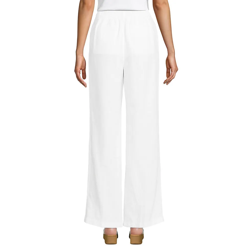 Leinenhose High Waist mit weitem Bein für Damen