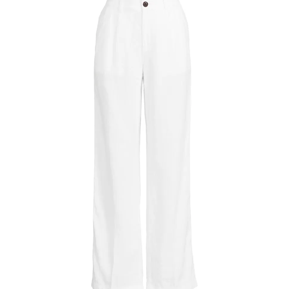 Leinenhose High Waist mit weitem Bein für Damen