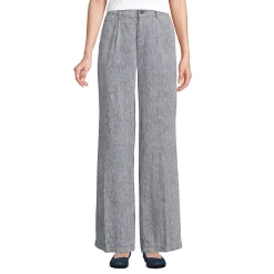 Leinenhose High Waist mit weitem Bein für Damen