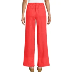 Leinenhose High Waist mit weitem Bein für Damen