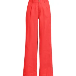 Leinenhose High Waist mit weitem Bein für Damen