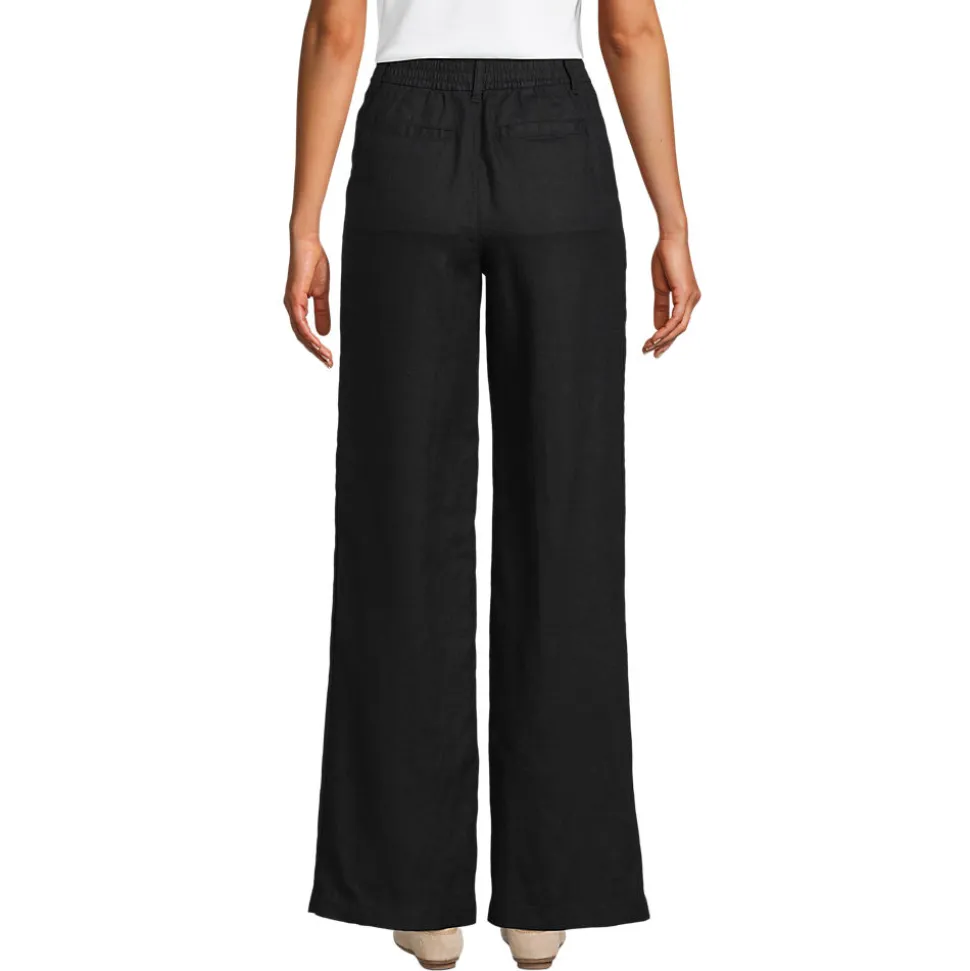 Leinenhose High Waist mit weitem Bein für Damen