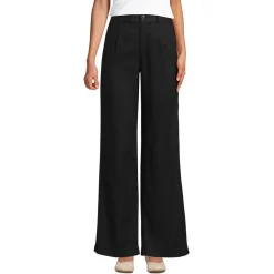 Leinenhose High Waist mit weitem Bein für Damen
