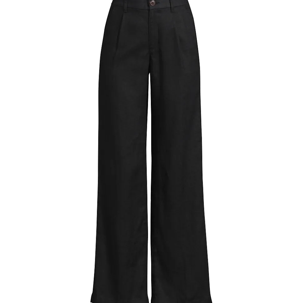 Leinenhose High Waist mit weitem Bein für Damen