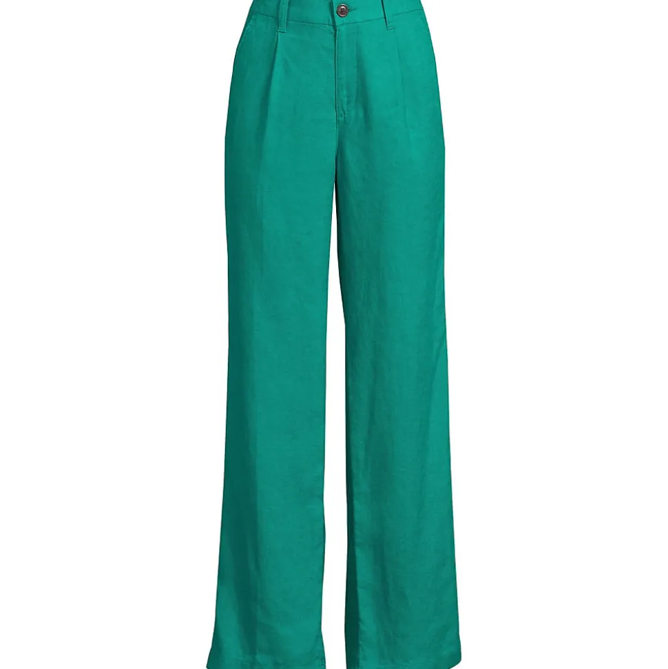 Leinenhose High Waist mit weitem Bein für Damen