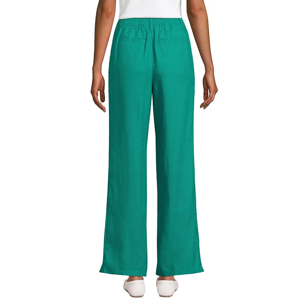 Leinenhose High Waist mit weitem Bein für Damen
