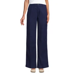 Leinenhose High Waist mit weitem Bein für Damen