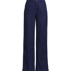 Leinenhose High Waist mit weitem Bein für Damen