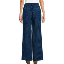 Leinenhose High Waist mit weitem Bein für Damen