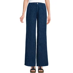 Leinenhose High Waist mit weitem Bein für Damen