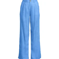 Leinenhose High Waist mit weitem Bein für Damen