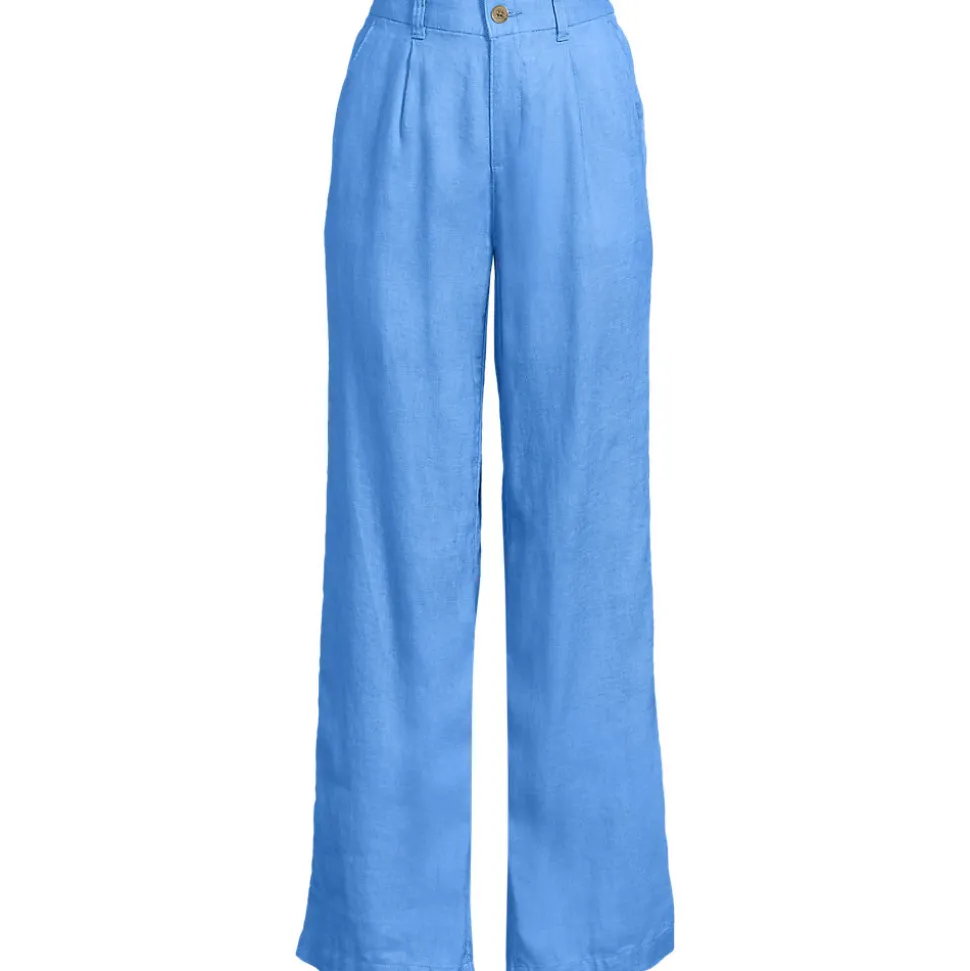 Leinenhose High Waist mit weitem Bein für Damen