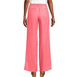 Leinenhose High Waist mit weitem Bein für Damen