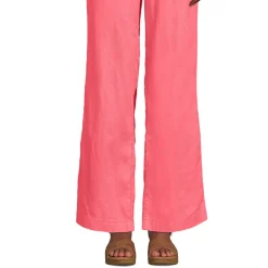 Leinenhose High Waist mit weitem Bein für Damen