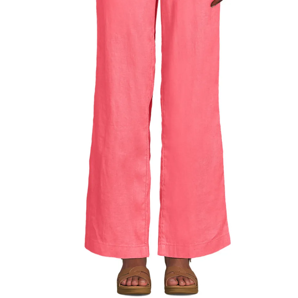 Leinenhose High Waist mit weitem Bein für Damen