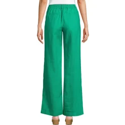 Leinenhose High Waist mit weitem Bein für Damen