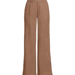 Leinenhose High Waist mit weitem Bein für Damen