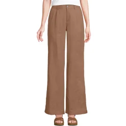 Leinenhose High Waist mit weitem Bein für Damen
