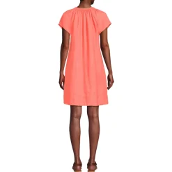 Leinenkleid mit Smok-Ausschnitt für Damen