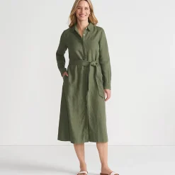 Leinen-Midikleid für Damen
