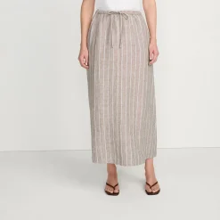 Leinen-Midirock für Damen