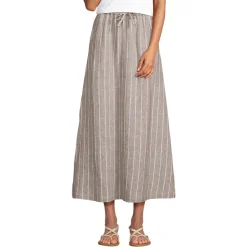 Leinen-Midirock für Damen