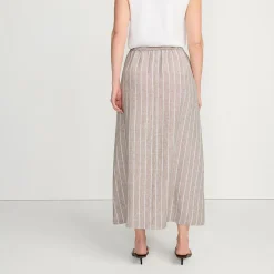 Leinen-Midirock für Damen